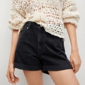 купить Джинсовые шорты Mango 17040807-TN 44 Черные (8445306926609)