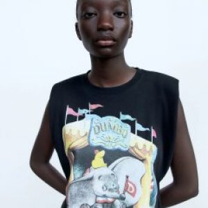 купить Футболка Zara 1443/178/800 S Черная с принтом (SZ01443178800024)