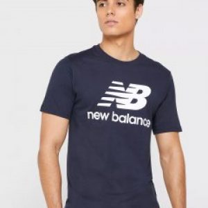 купить Футболка New Balance Essentials Stacked Logo MT01575ECL 2XL Синяя (193362688648)