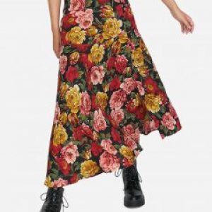 купить Юбка Stradivarius 4704/182/146 S Черная в цветочный принт (04704182146025)