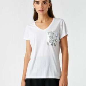 купить Футболка Koton 2KAK13710EK-001 XL Off White (8682661043743)