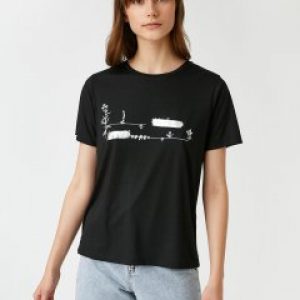 купить Футболка Koton 2KAK13721EK-999 L Black (8682661044696)