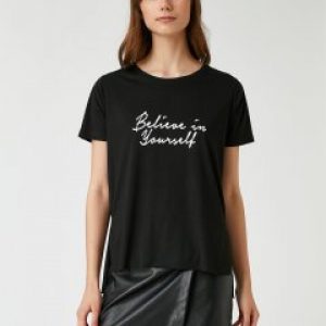 купить Футболка Koton 2KAK13738EK-999 XL Black (8682661045778)