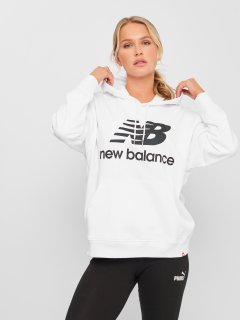 купить Худи New Balance NB Ess Stacked Logo Ovrszd WT03547WK XS Белое (195173323596)