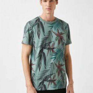 купить Футболка Koton 2YAM11856LK-01A XL Зеленая (8682661235032)