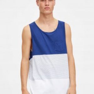 купить Майка Pull & Bear 9230/593/400-ADGG S Синяя-белая в полоску (DD3000003098117_09230593400029)