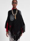 купить Пончо Desigual 19WAIF10-2000 U Черное с принтом (8434486869875)