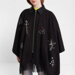 купить Пончо Desigual 19WAIW02-2000 U Черное с принтом (8434486856714)
