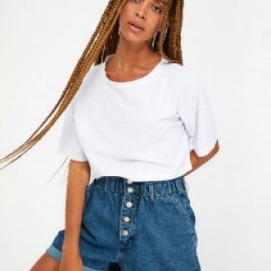 купить Шорты джинсовые Trendyol TWOSS20SR0319 34 Navy (8683043927699)